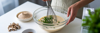 Cooking with unflavored vegan protein.