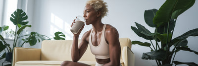 Vegan athlete enjoying post-workout shake