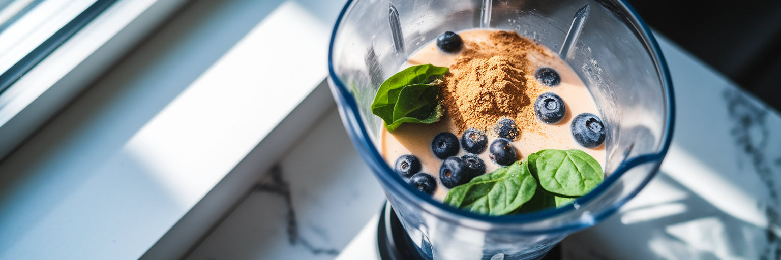 Blending a healthy vegan smoothie