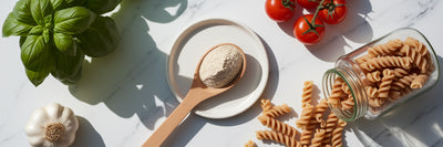 Ingredients for high-protein vegan pasta.