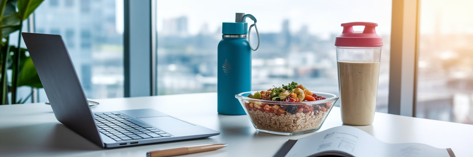 Healthy vegan protein office lunch