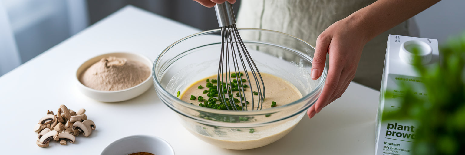 Cooking with unflavored vegan protein.