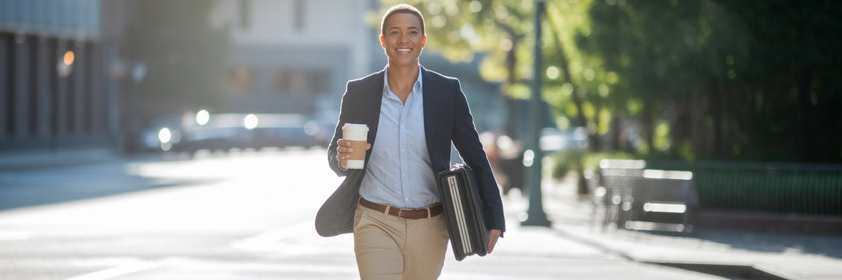 Busy professional with sustained energy from vegan protein.