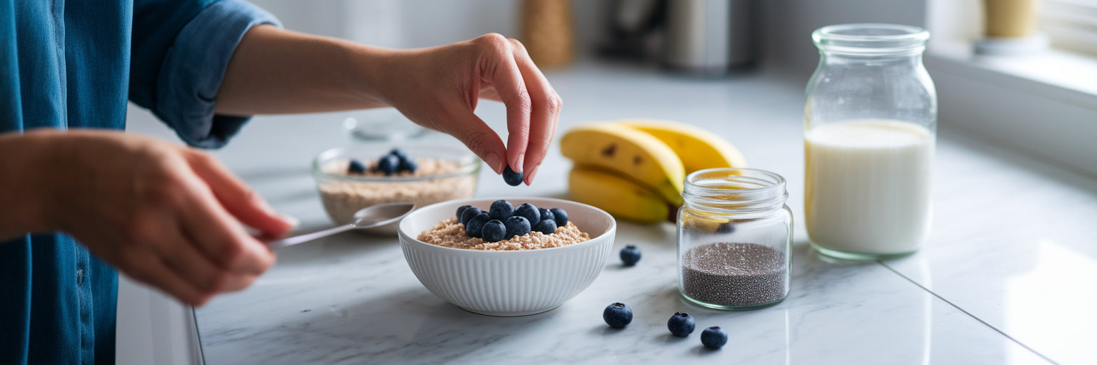 Person preparing a healthy vegan breakfast