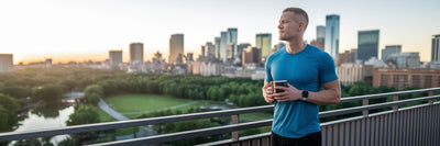 Vegan athlete feeling energized after workout.