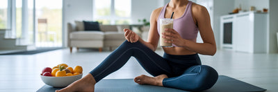 Person enjoying post-workout protein shake
