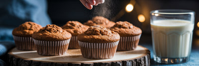 Freshly baked high protein vegan muffins