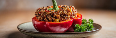 High-protein vegan stuffed bell pepper