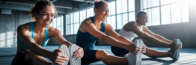 Vegan athletes recovering after workout.