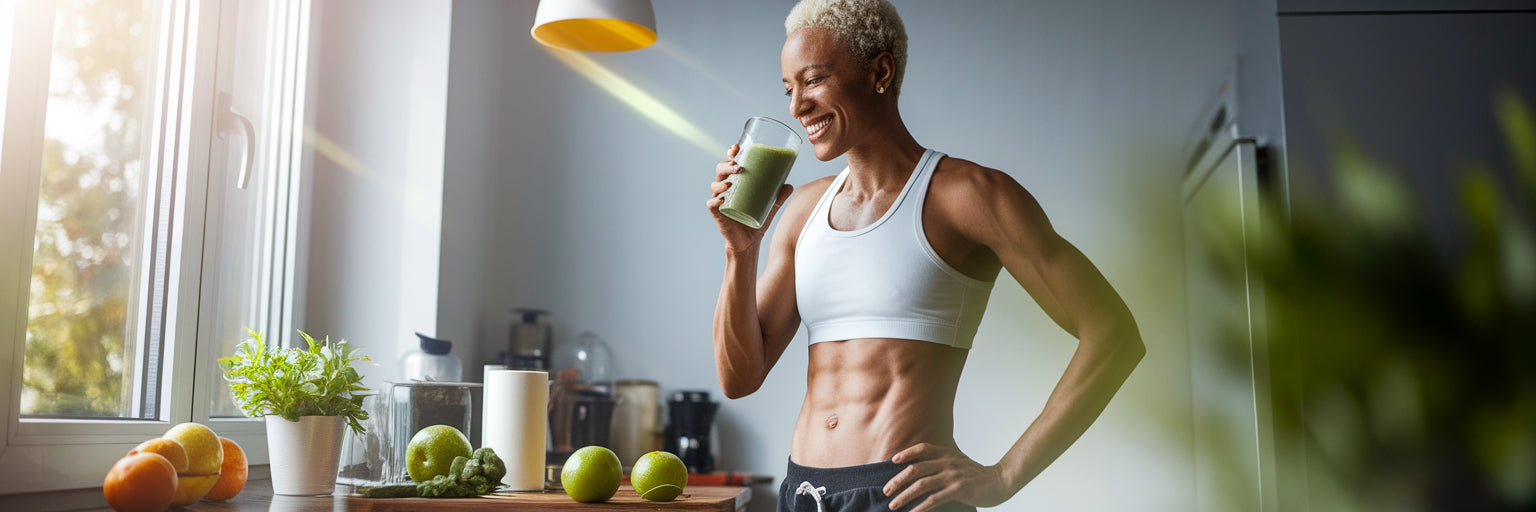 Person enjoying a vegan protein smoothie.
