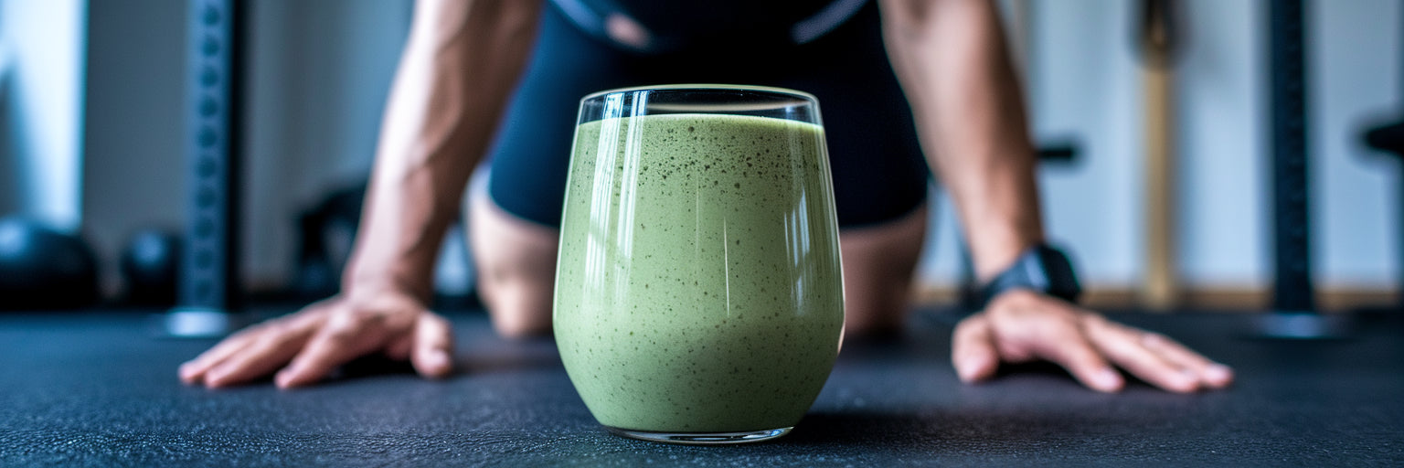 Vegan protein smoothie for workout recovery.
