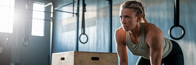 CrossFit athlete recovering after workout