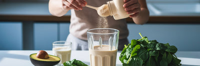 Making a vegan keto protein smoothie