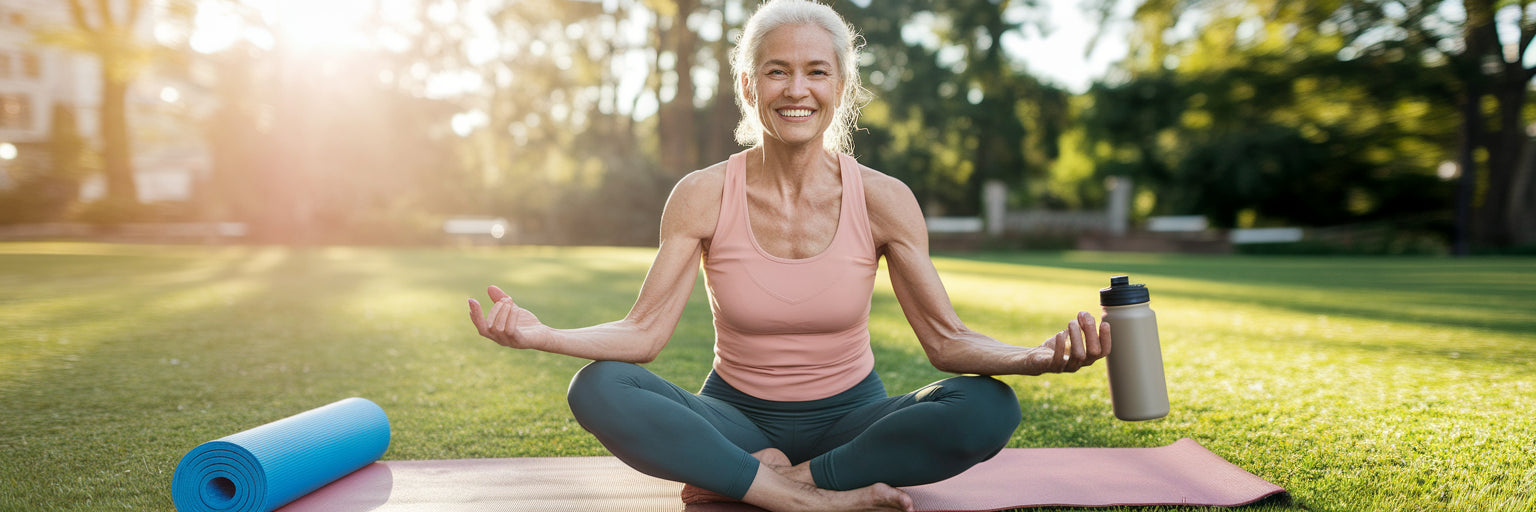 Healthy woman over 50 after workout.