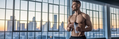 Man with protein shake post-workout.