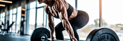 Athlete performing deadlift in modern gym