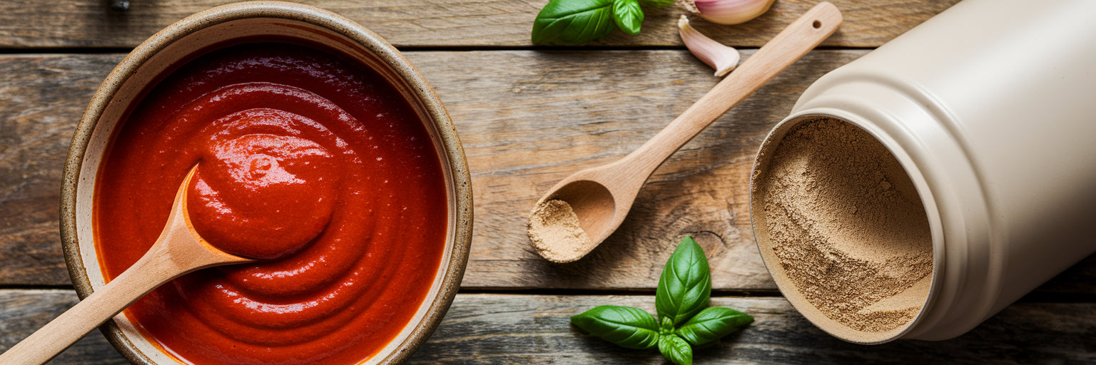 High protein vegan pasta sauce preparation