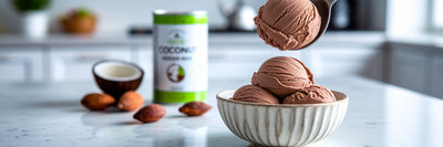 Creamy chocolate vegan protein ice cream