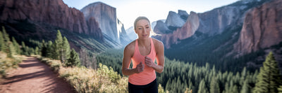 Active woman feeling empowered after run.