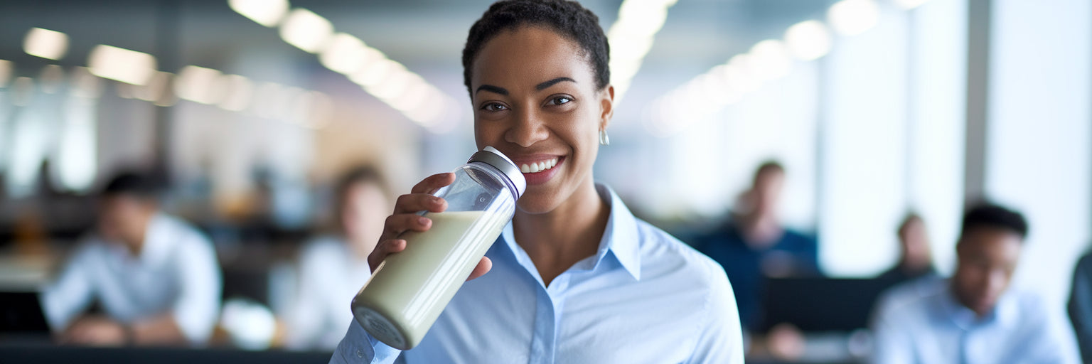 Professional feeling energized during workday.