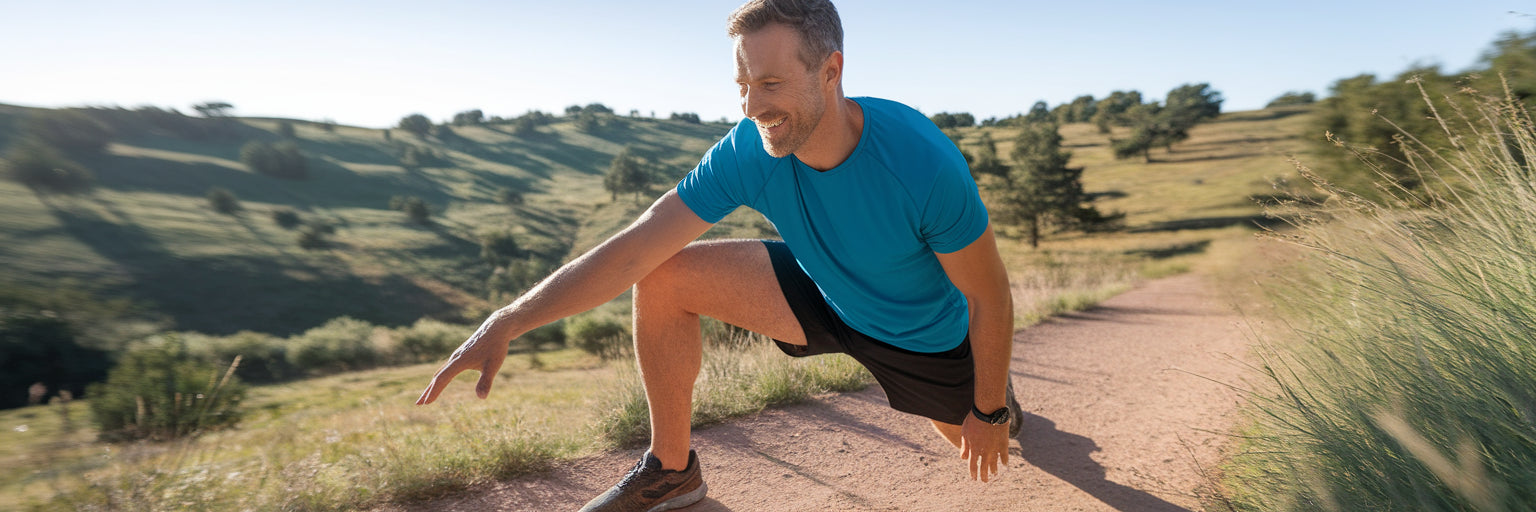 Man feeling energized after weekend run.