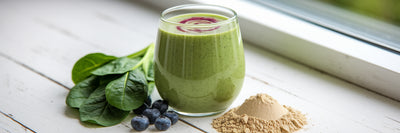High-protein vegan green smoothie.