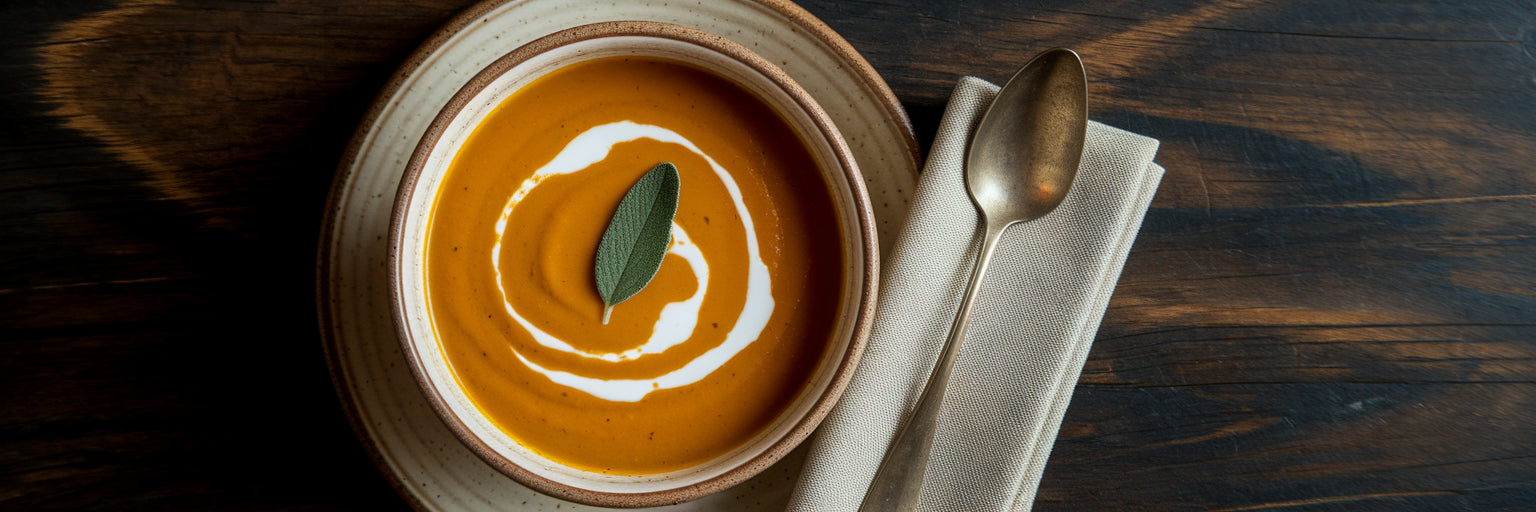 Creamy high-protein vegan butternut squash soup